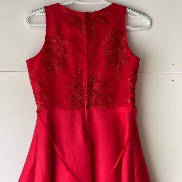 Tween Diva Kids Big Girls Sz 16 Red Lace High Low Formal Special Occasion Dress - Picture 10 of 16